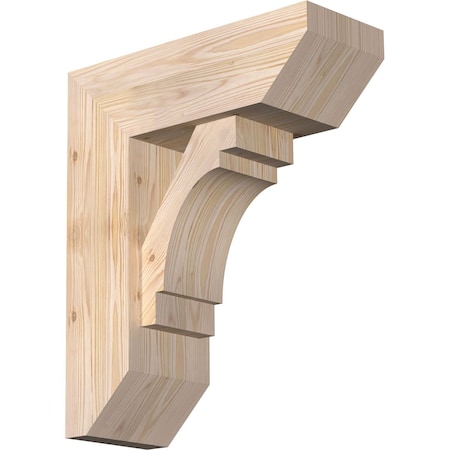 Ekena Millwork Merced Slat Smooth Bracket w/ Offset Brace, Douglas Fir, 7 1/2"W x 20"D x 24"H BKT0806X20X24MRC06SDF